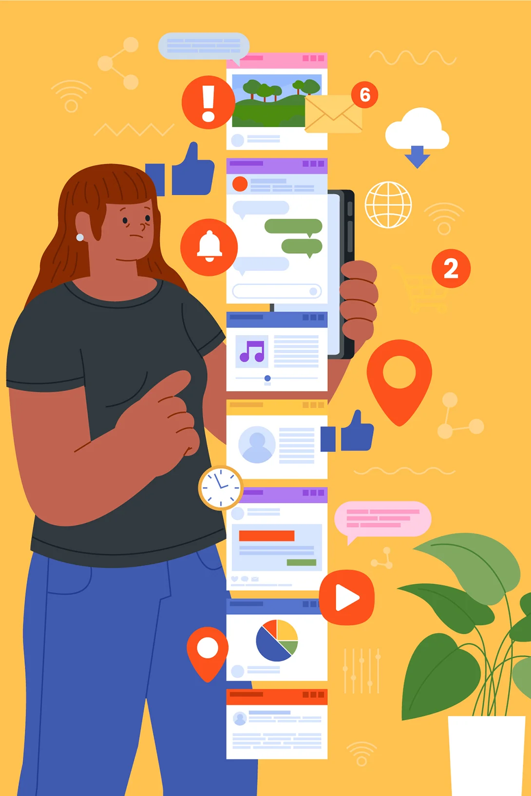 Hand drawn endless scrolling illustration